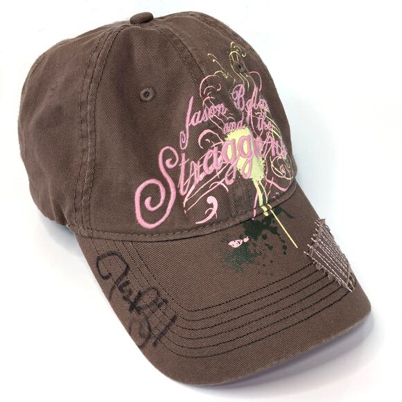 Signed Jason Bolland and the Stragglers Woman's Baseball Cap Hat Distressed Band - Picture 1 of 11